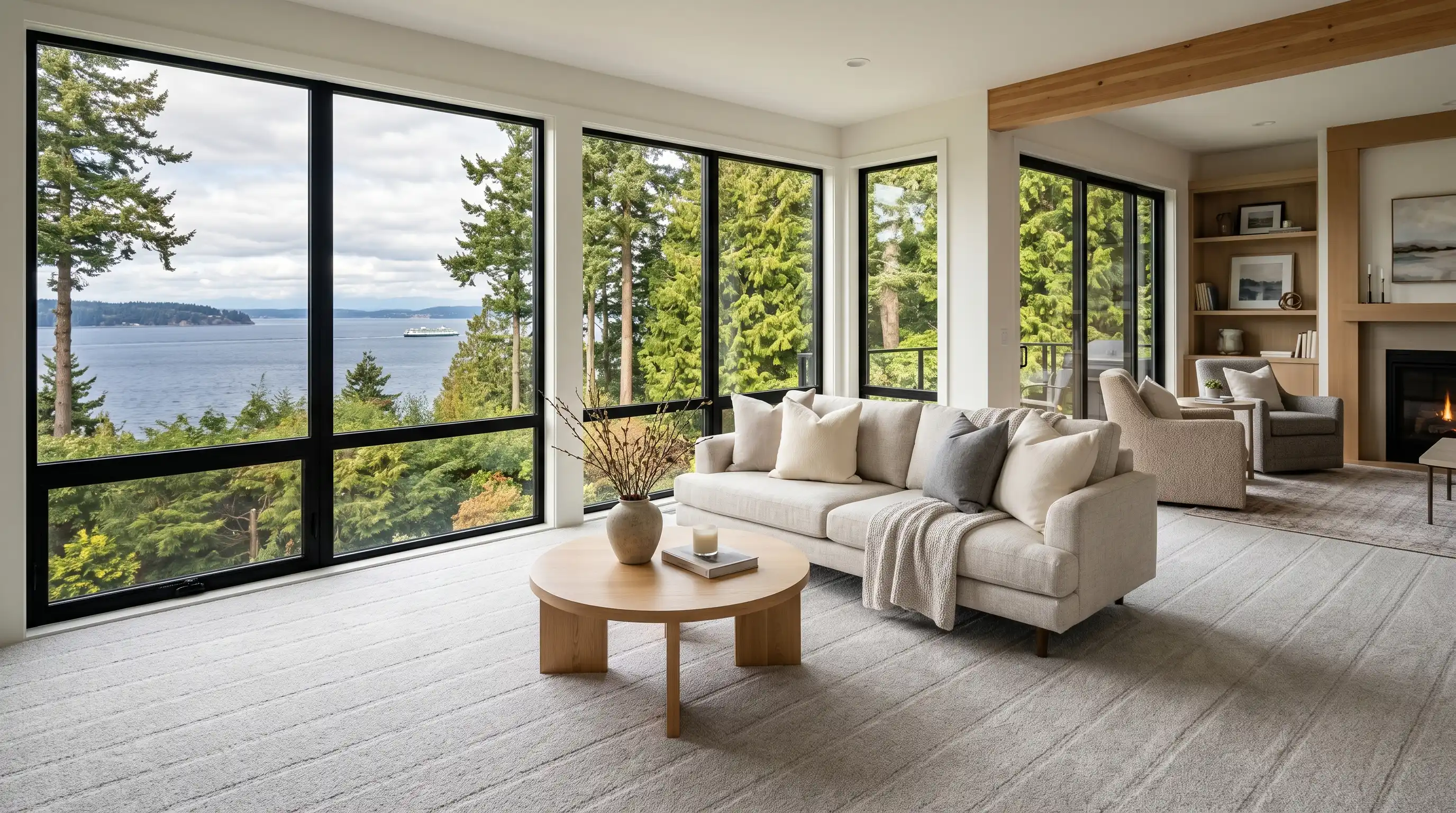 Professional cleaner wiping and sanitizing a bright home interior